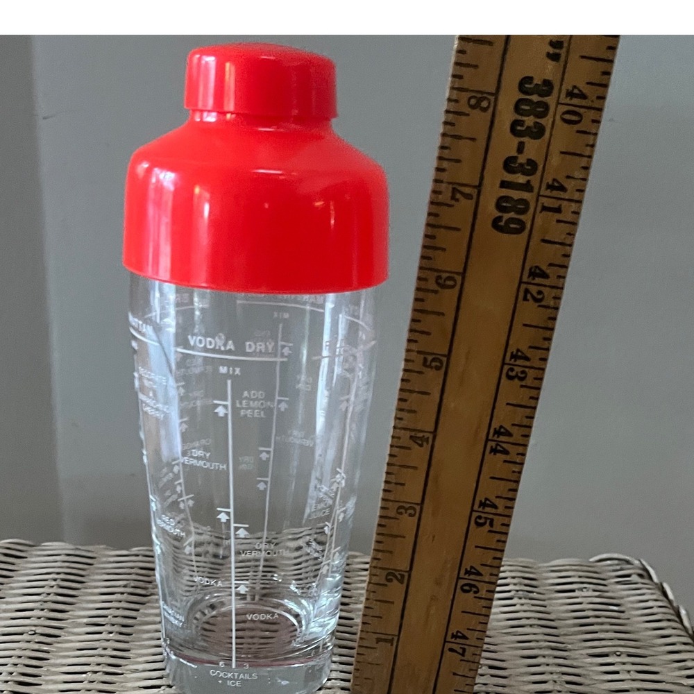 Vtg 1960s Mid-Century Italian Glass Recipe Cocktail Shaker Barware Per Alimenti - Picture 9 of 9